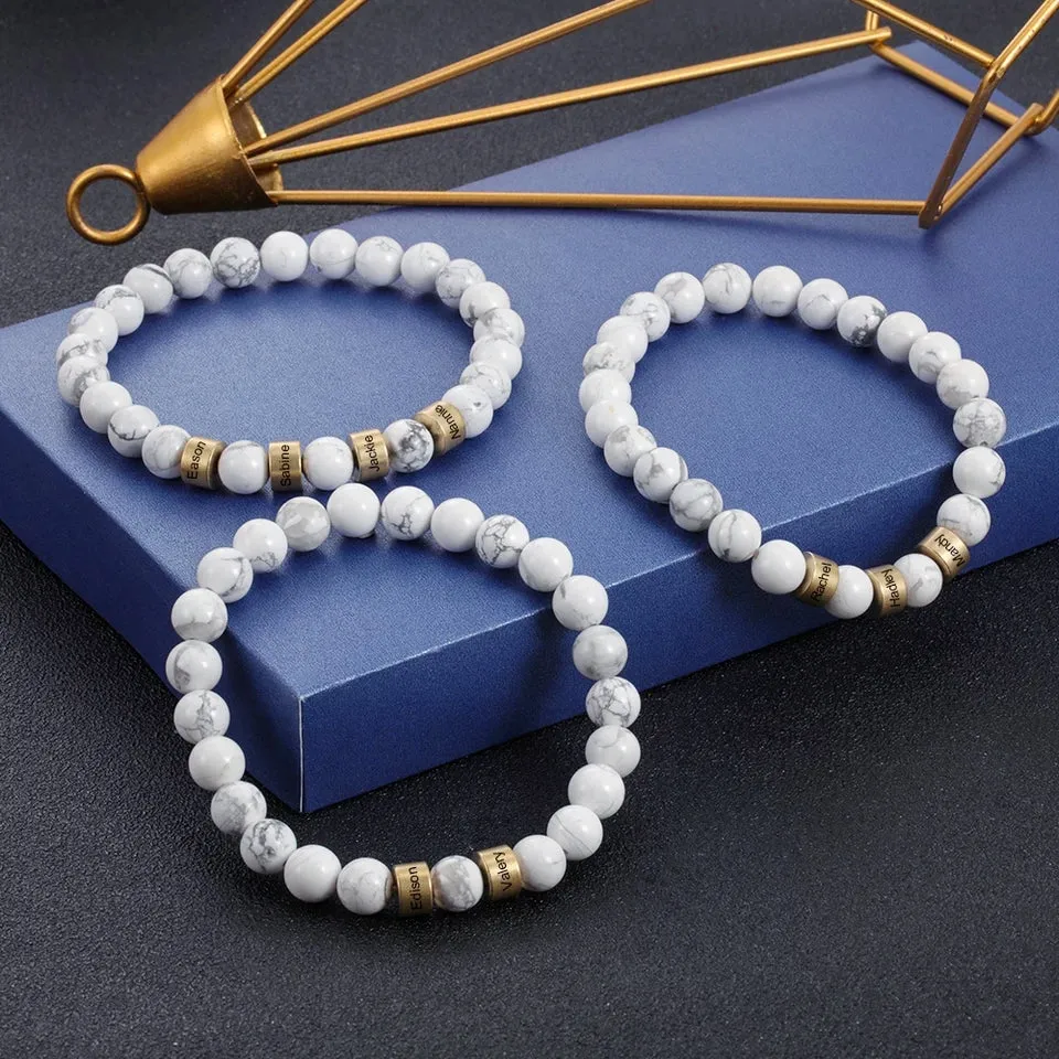 Howlite Men Name Bracelet