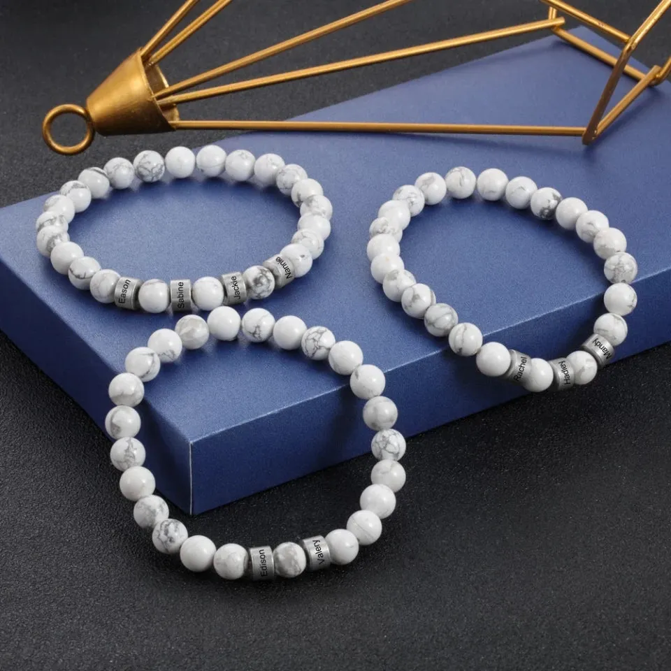 Howlite Men Name Bracelet