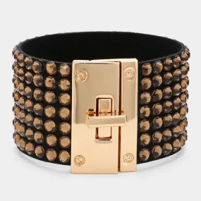 iLLASPARKZ 7-Row Rhinestone Bling Studded Bracelet