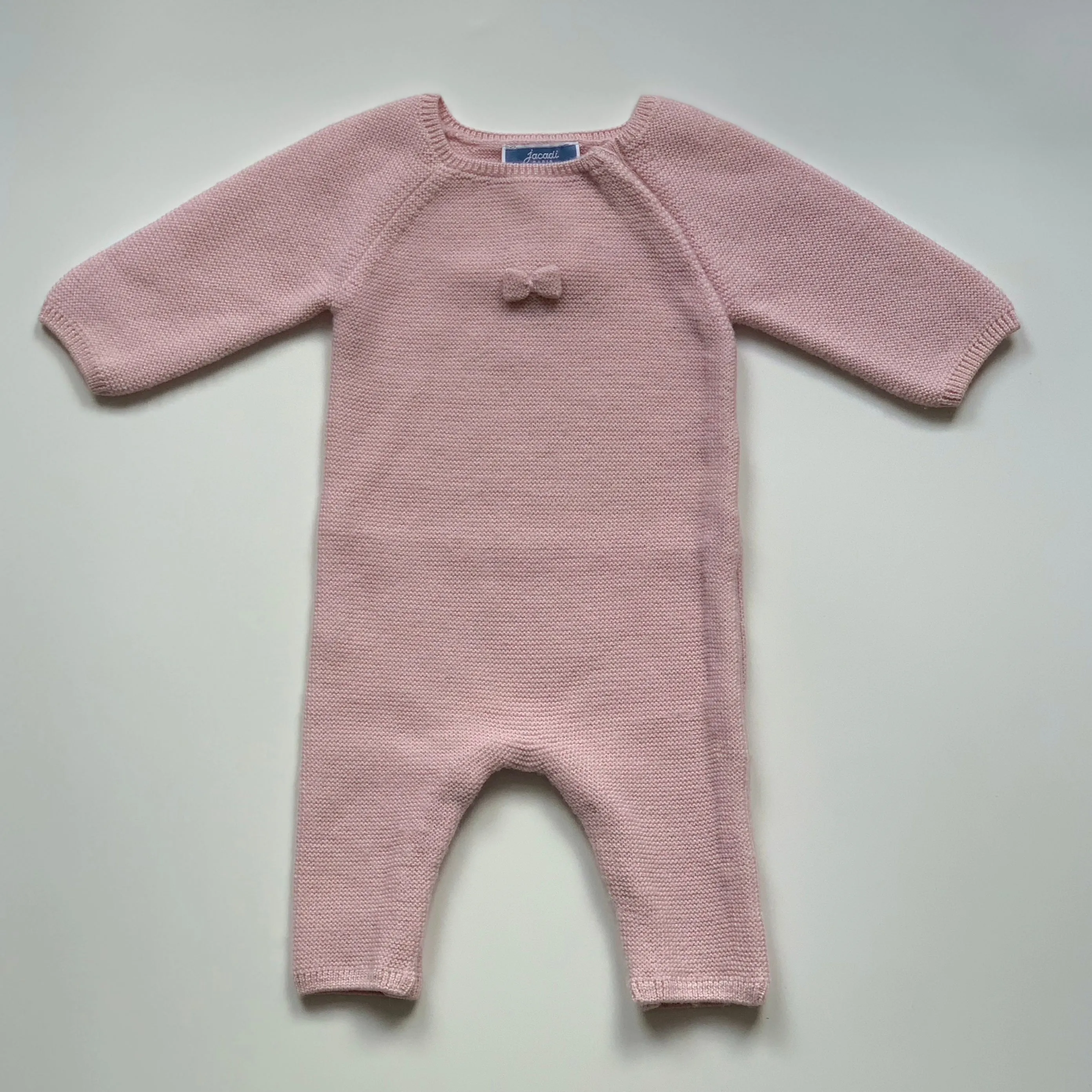 Jacadi Pink Wool All-In-Wool With Bow: 1 Month