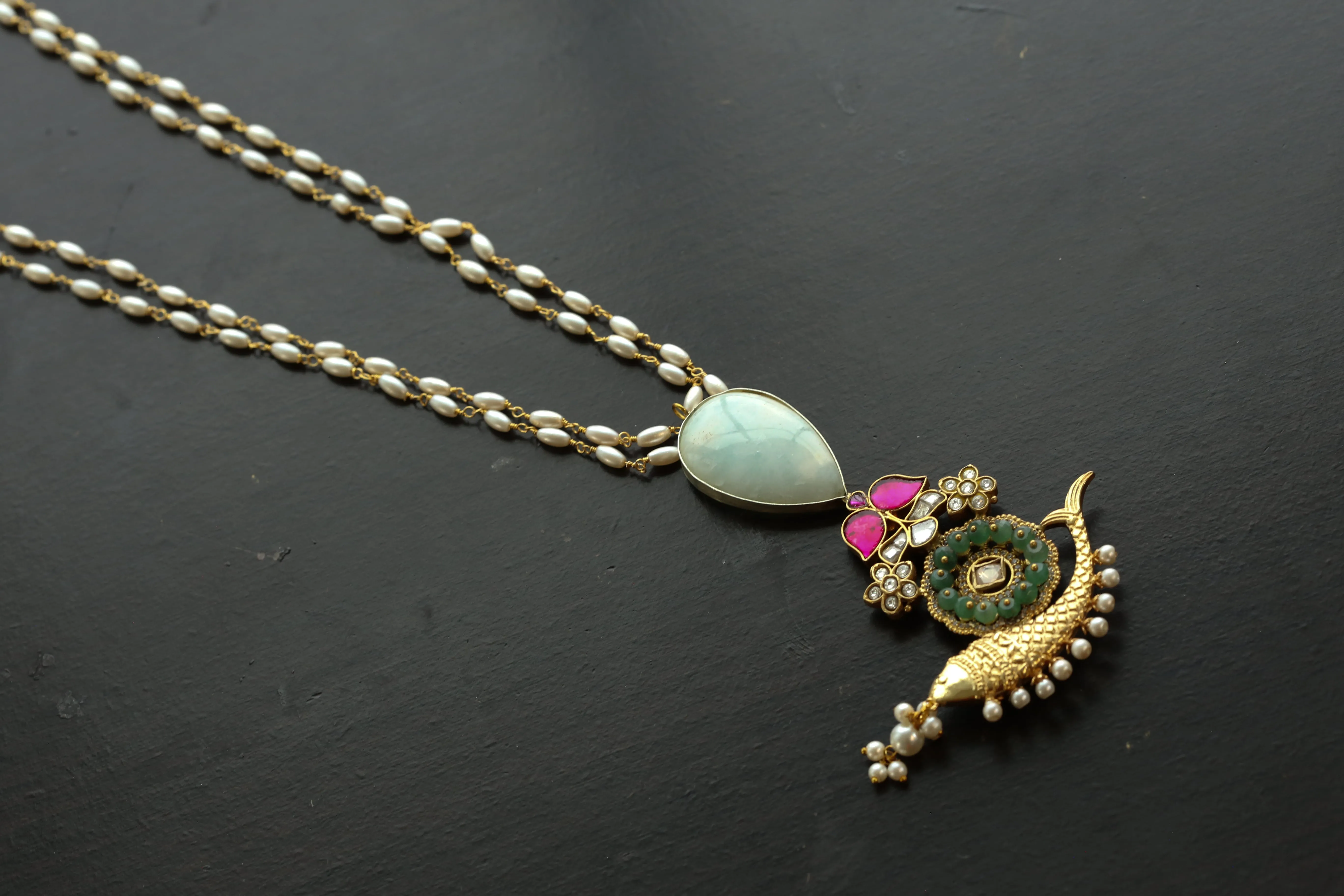 Jadau Fusion Larimar Necklace