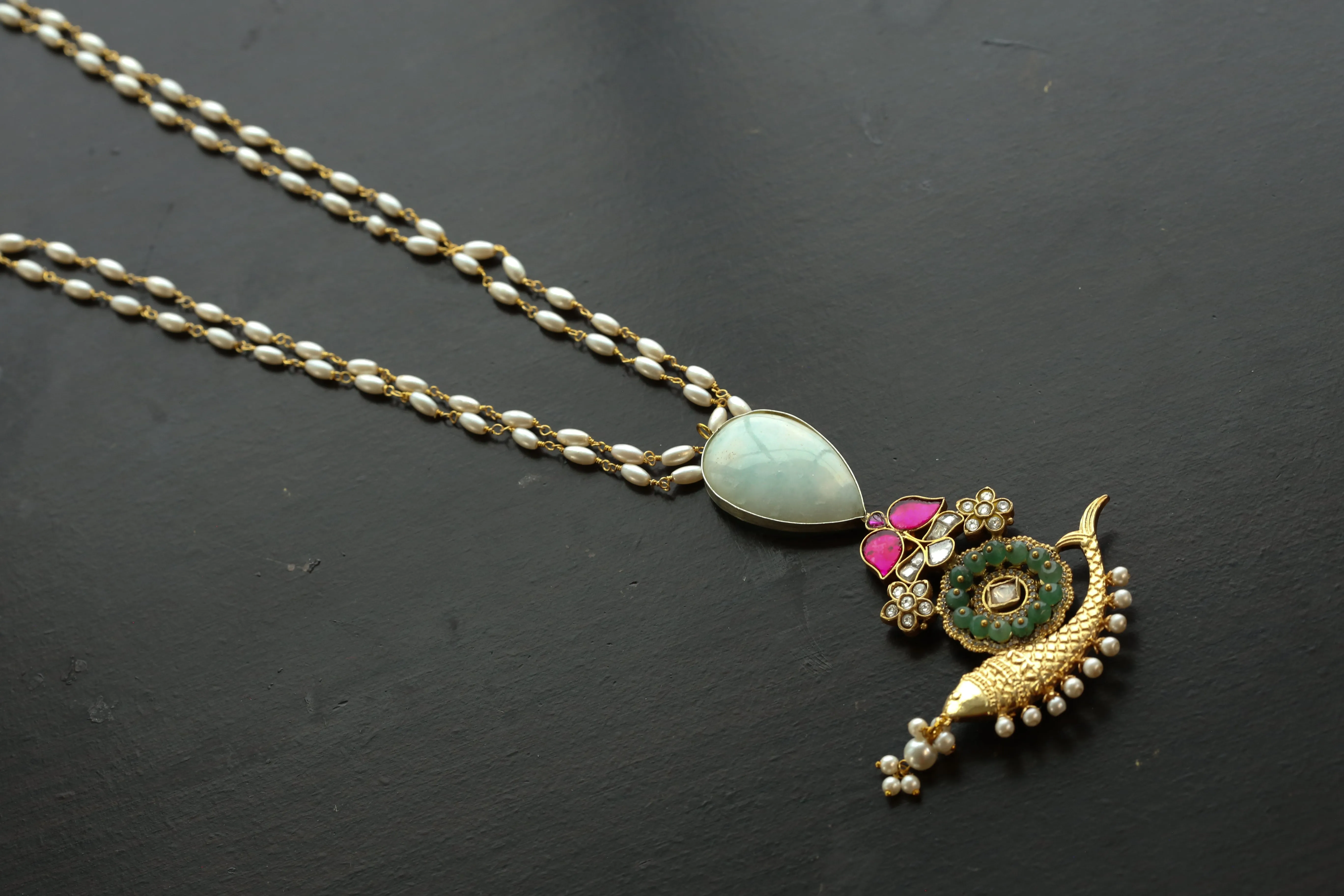 Jadau Fusion Larimar Necklace