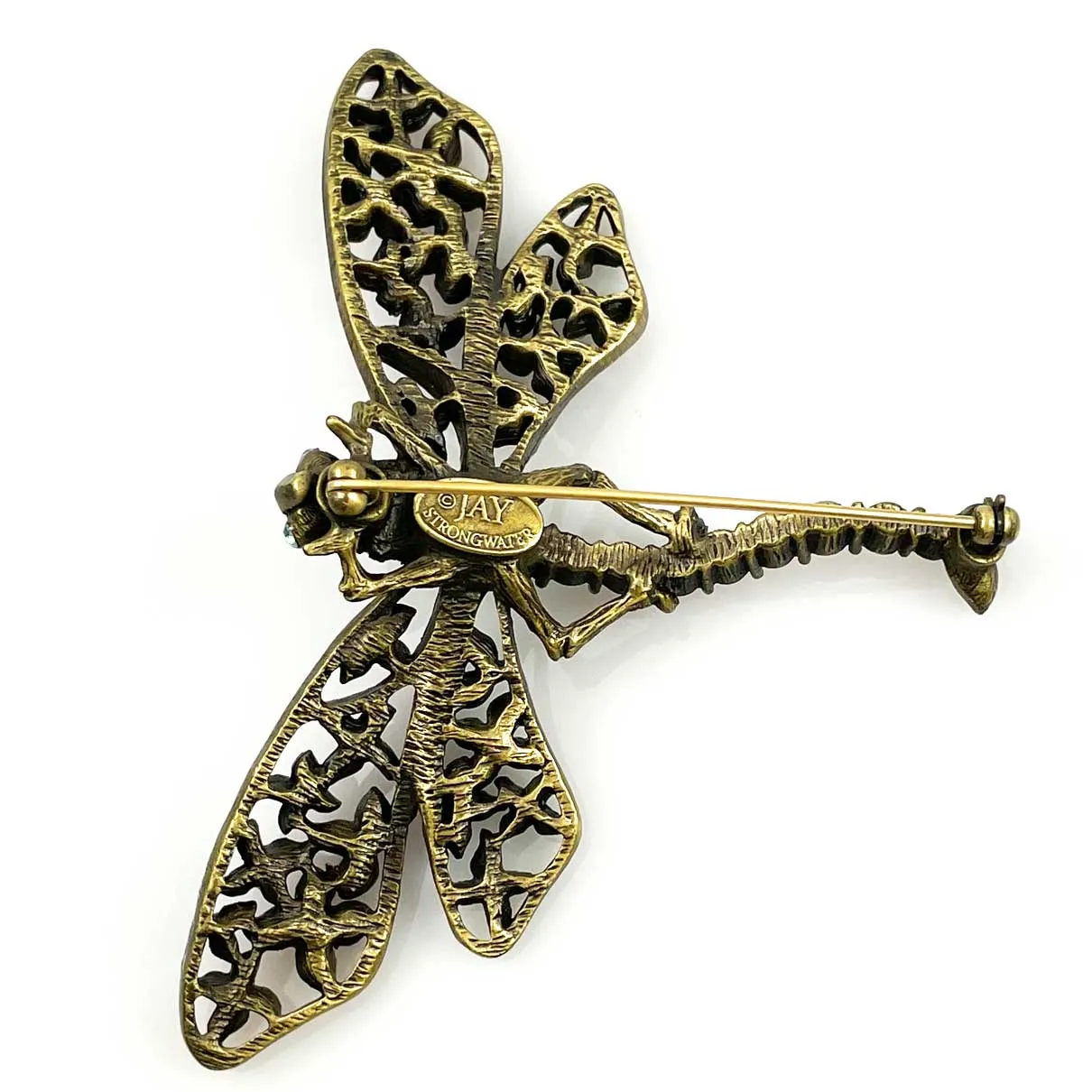 Jay Strongwater Rhinestone Dragonfly Pin Large