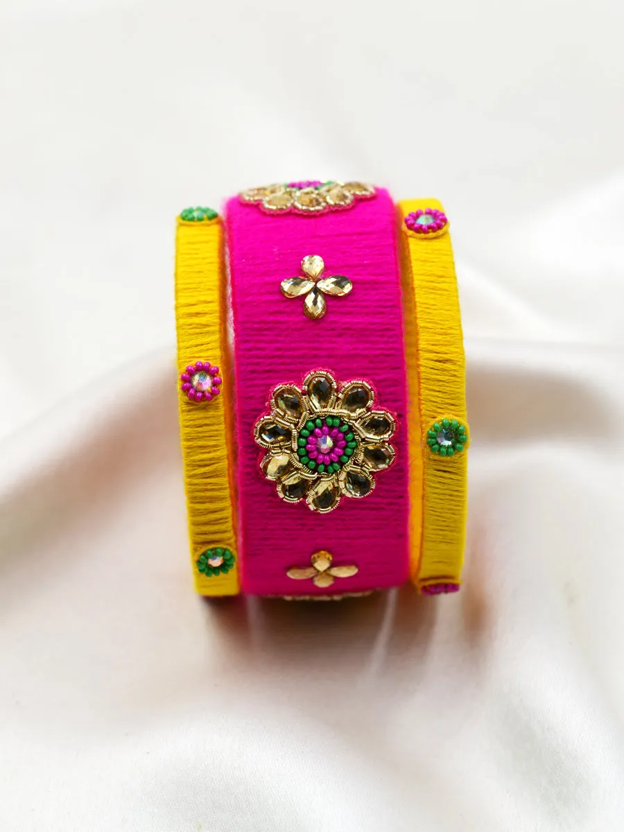 Karva Kundan Bead Bangles