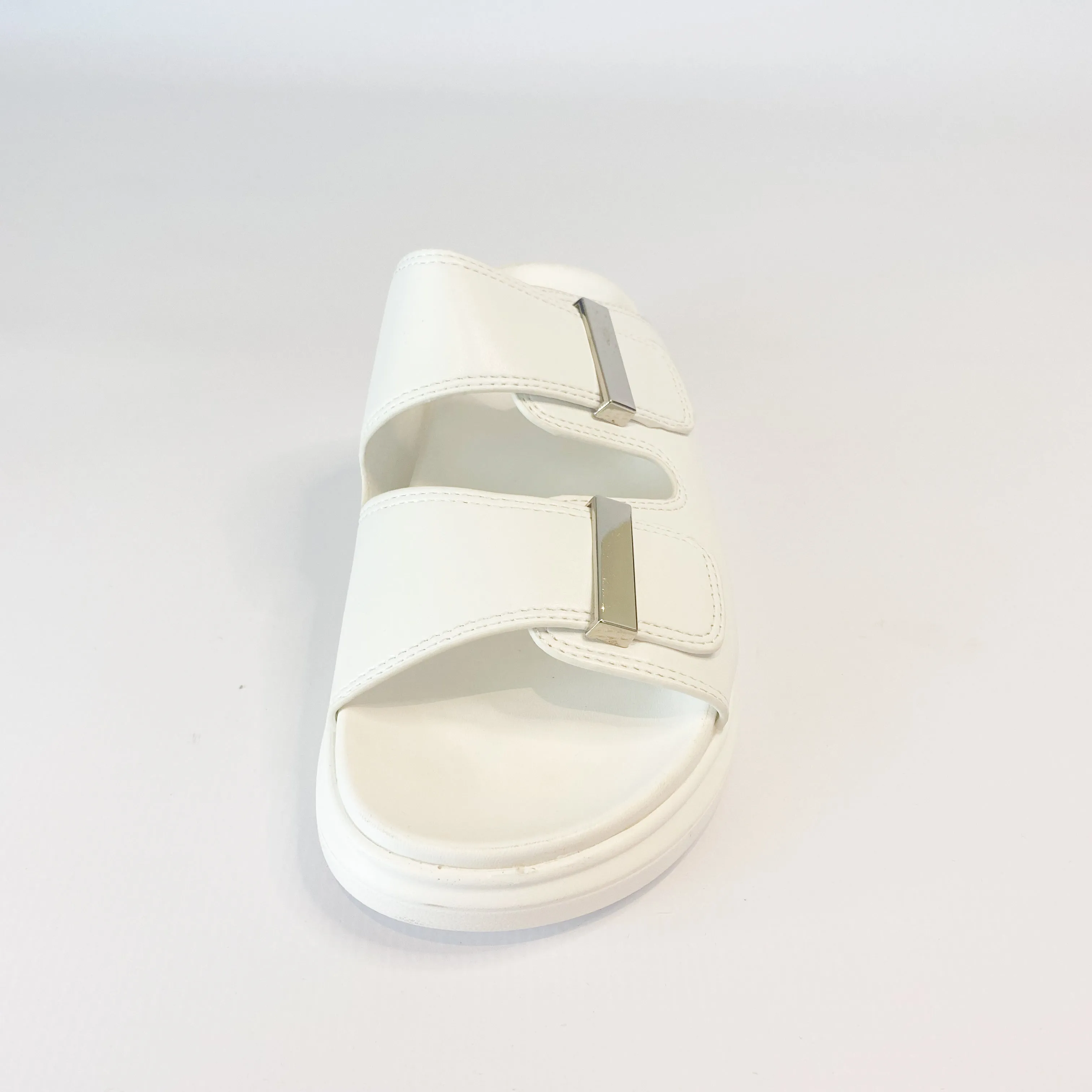 KG white double strap sandal