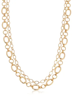 Large Links Double Chain Necklace