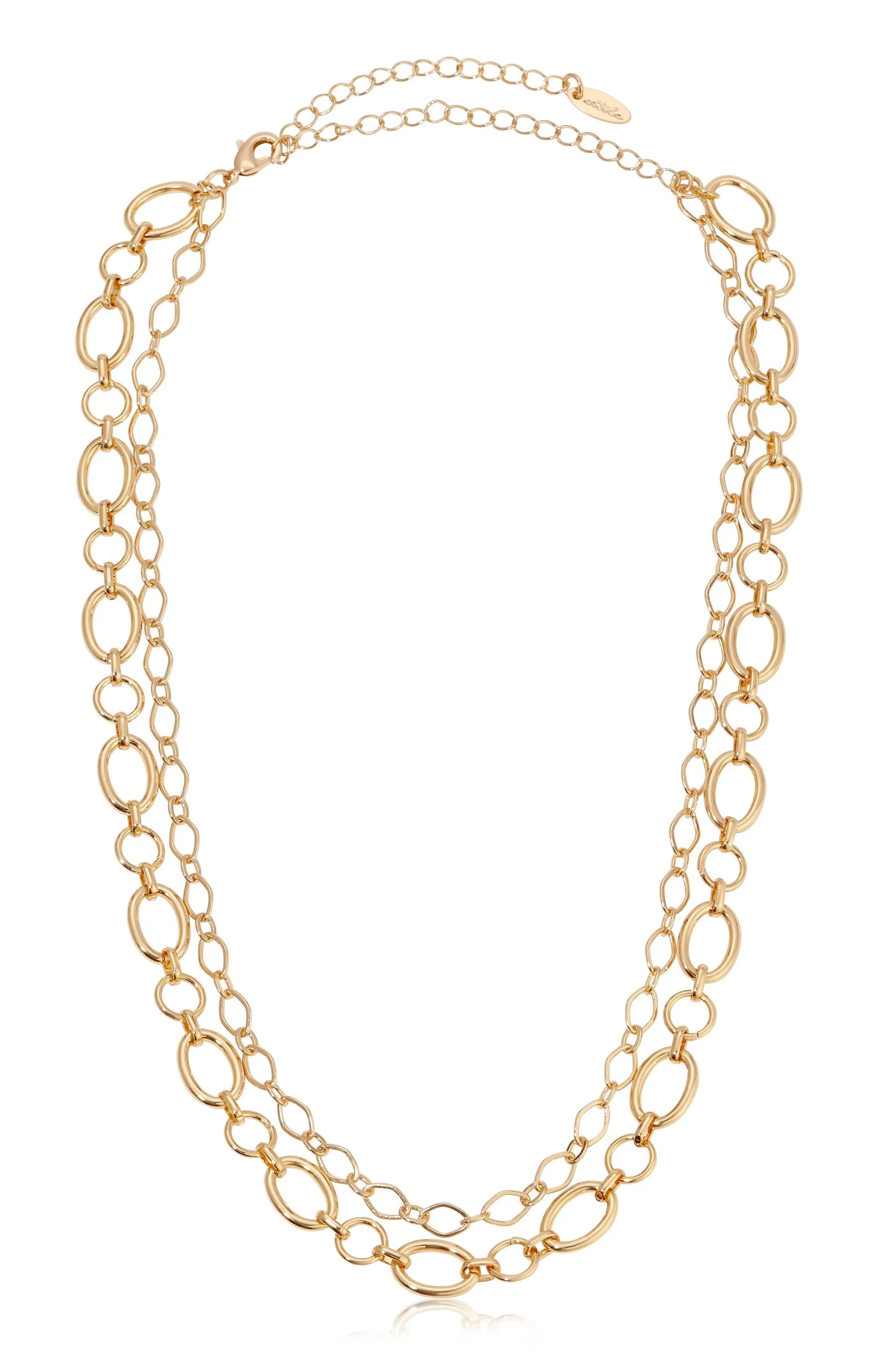 Large Links Double Chain Necklace