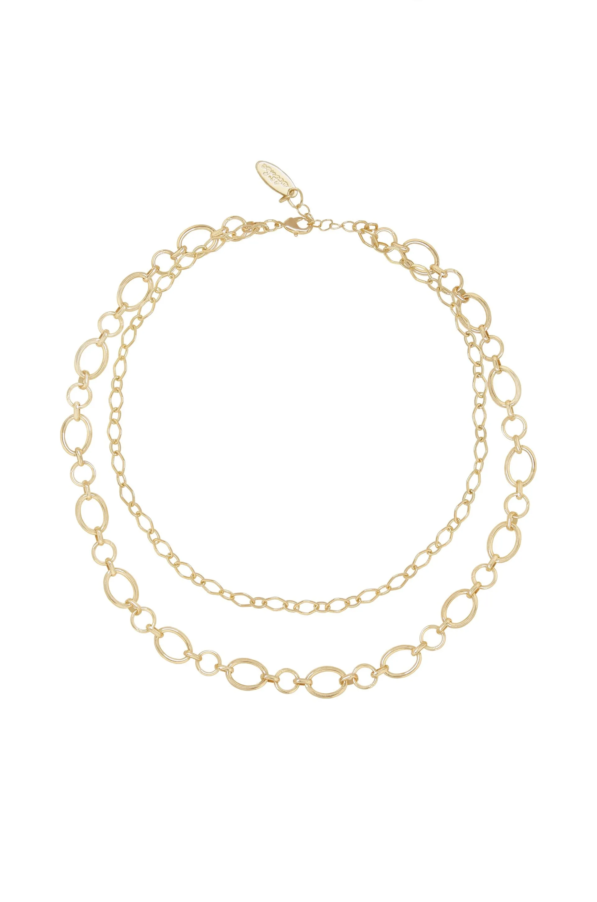 Large Links Double Chain Necklace