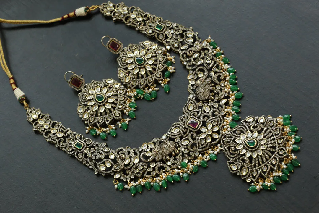 Large Victorian Kundan Polki Haaram Set