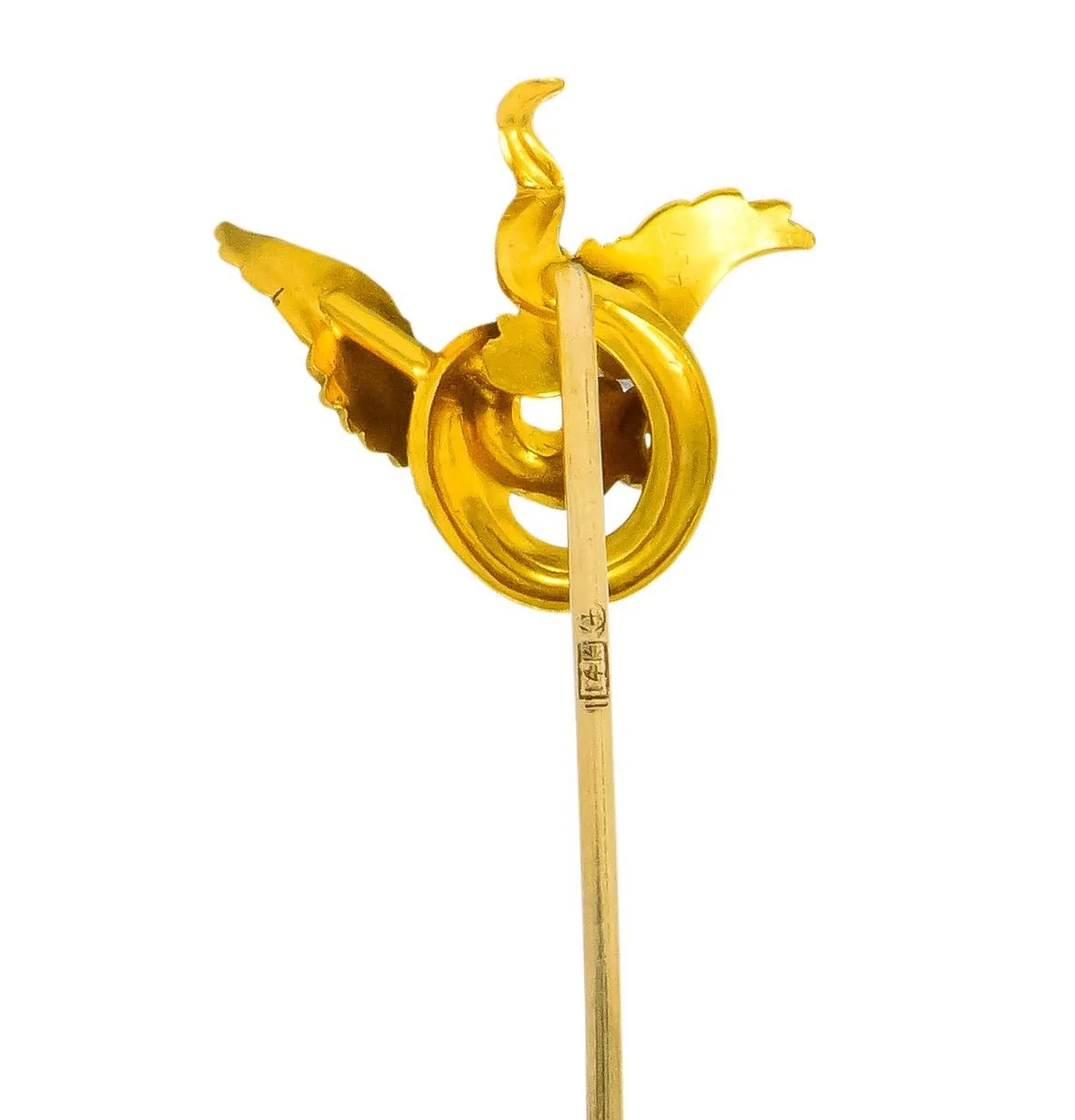 Late Victorian Diamond 14 Karat Gold Basilisk Stickpin