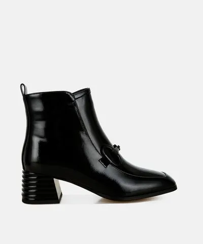 London Rag Algol Textured Block Heel Ankle Boots