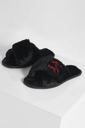 Love Cross Strap Slippers