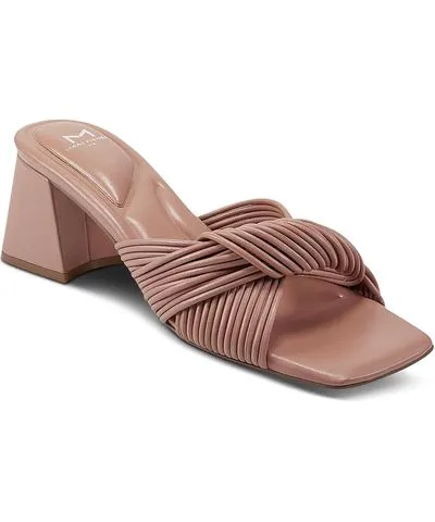 Marc Fisher LTD Cherrie Womens Leather Peep-Toe Slide Sandals