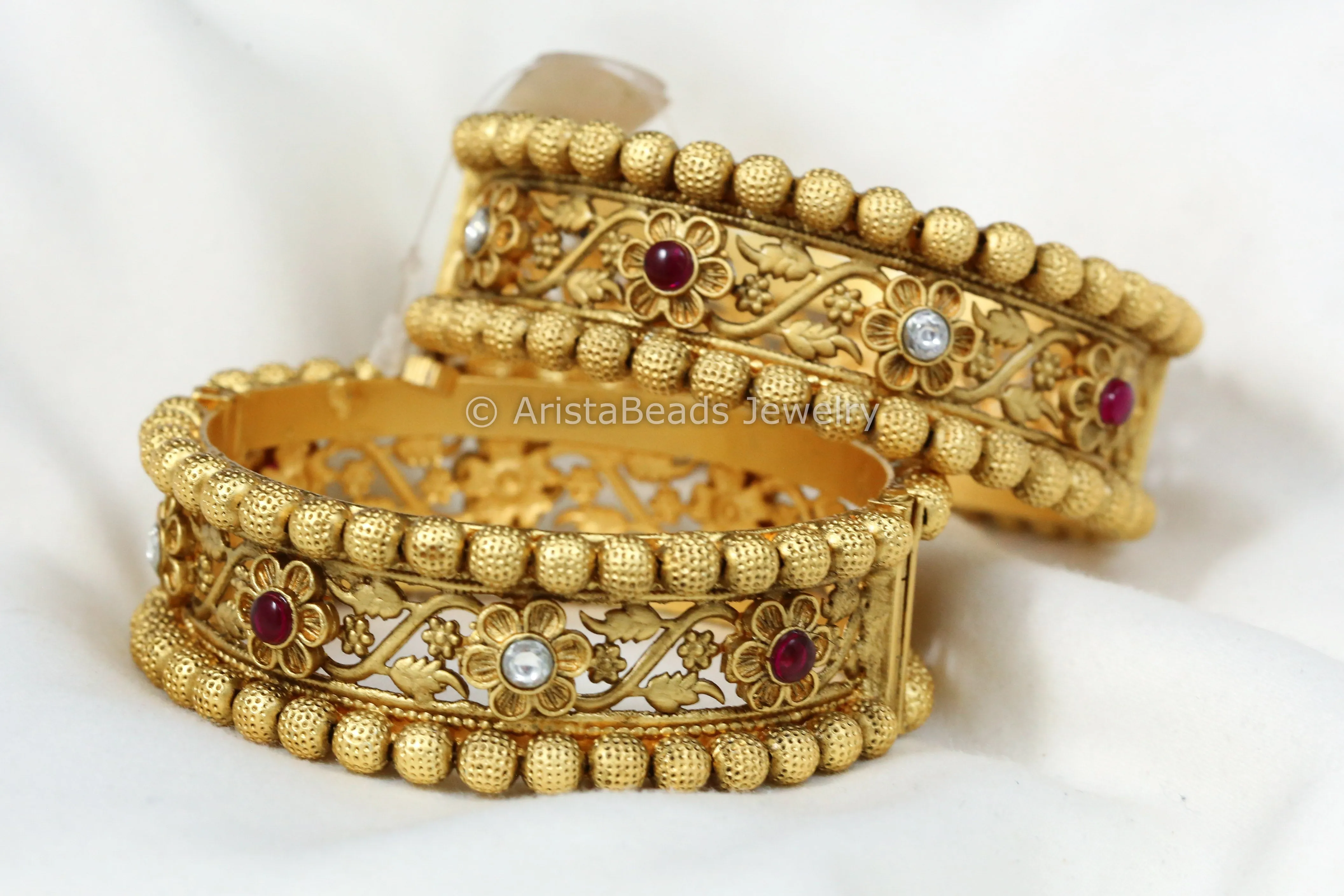 Matt Gold Bangle Set (2.4)