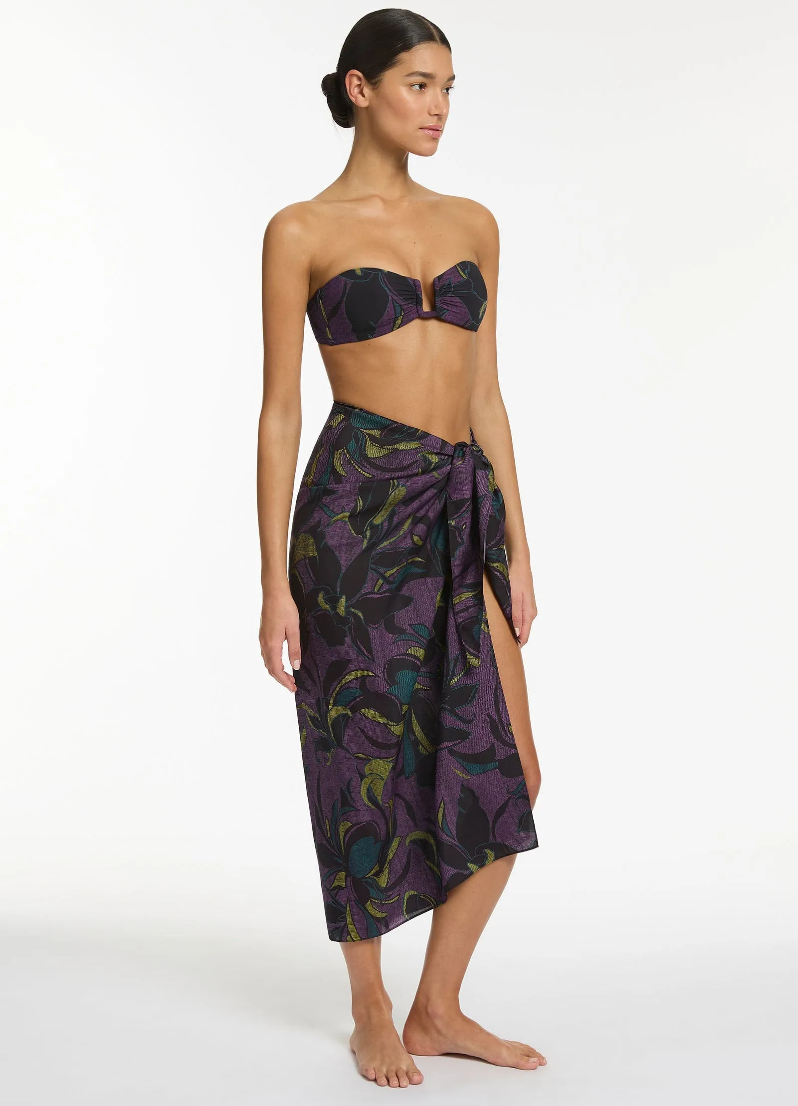 Midnight Tropical Sarong - Amethyst