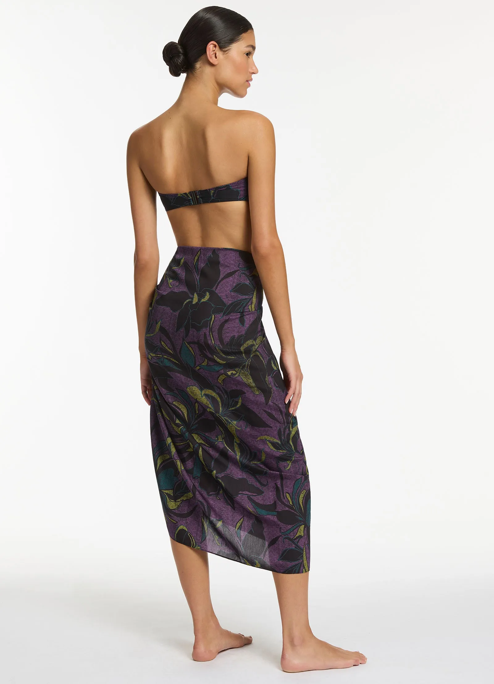 Midnight Tropical Sarong - Amethyst