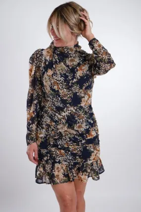 Minkpink Brigitte Floral Mini Dress in Navy