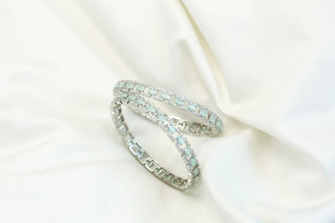 Mint CZ Bangles (2.8)