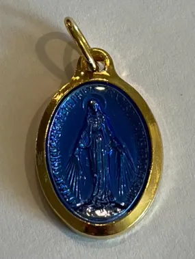 Miraculous Medal - Deep Blue with Gold casing from the Chapelle de Medaille Miraculeuse in Paris