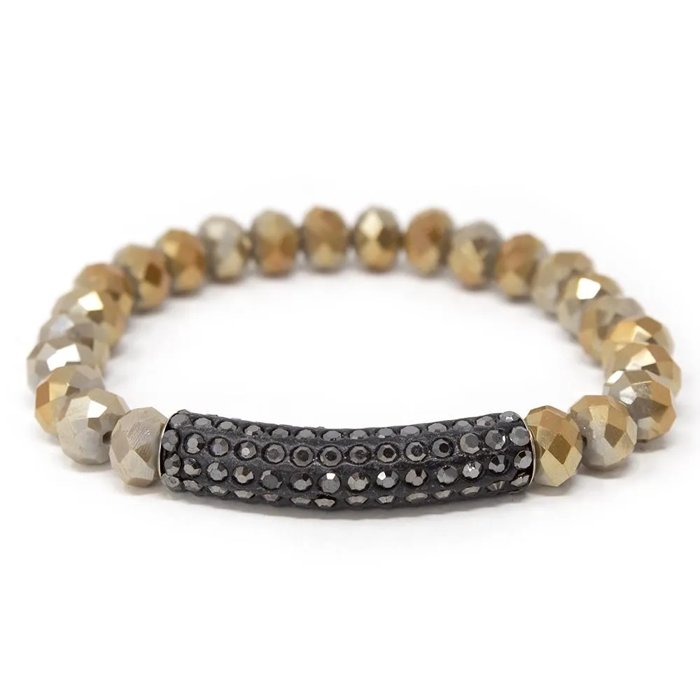 Multi Stretch Bracelets with Golden Suede