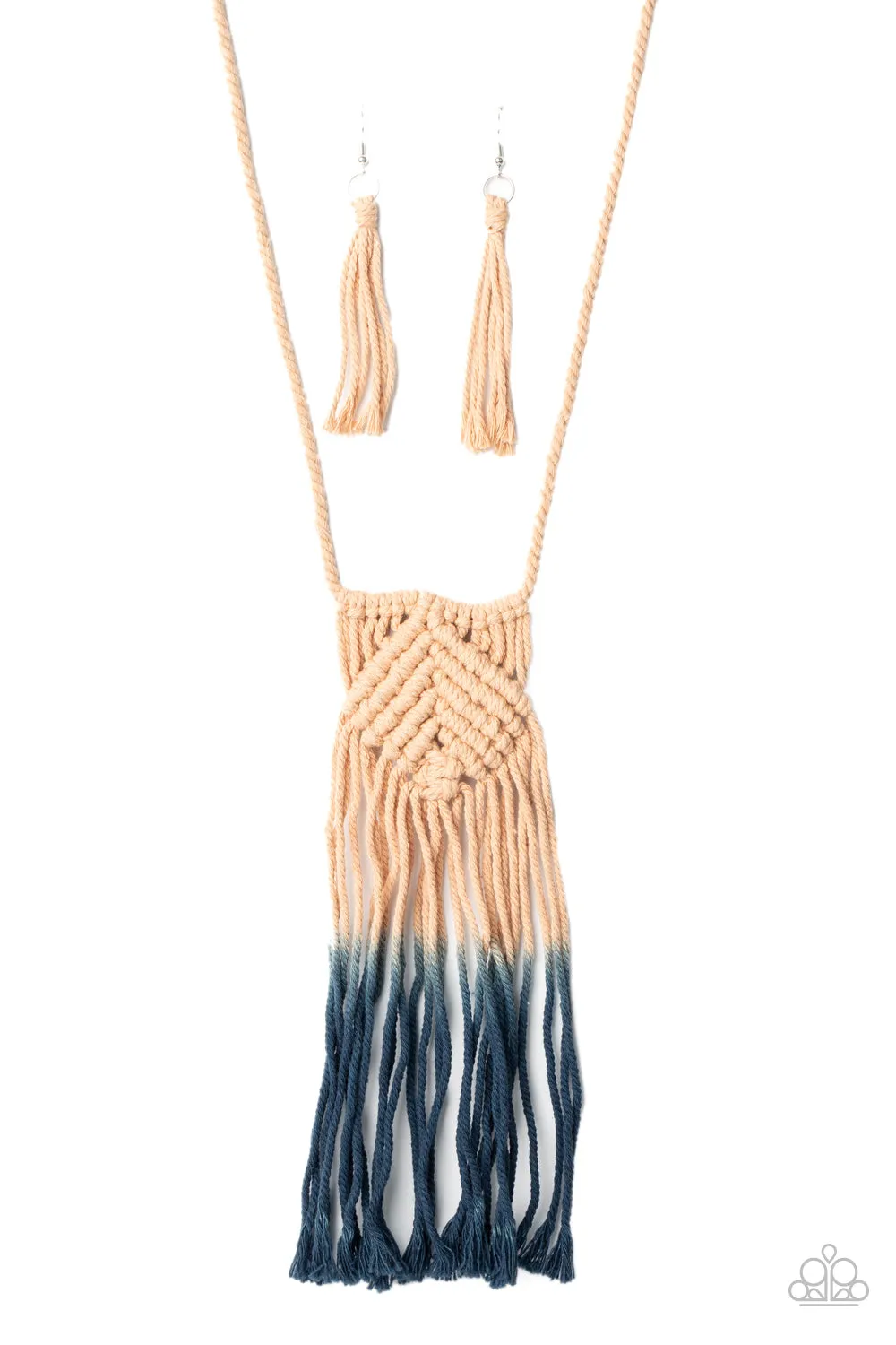 Paparazzi Accessories - Look At Macrame Now - Blue Necklace