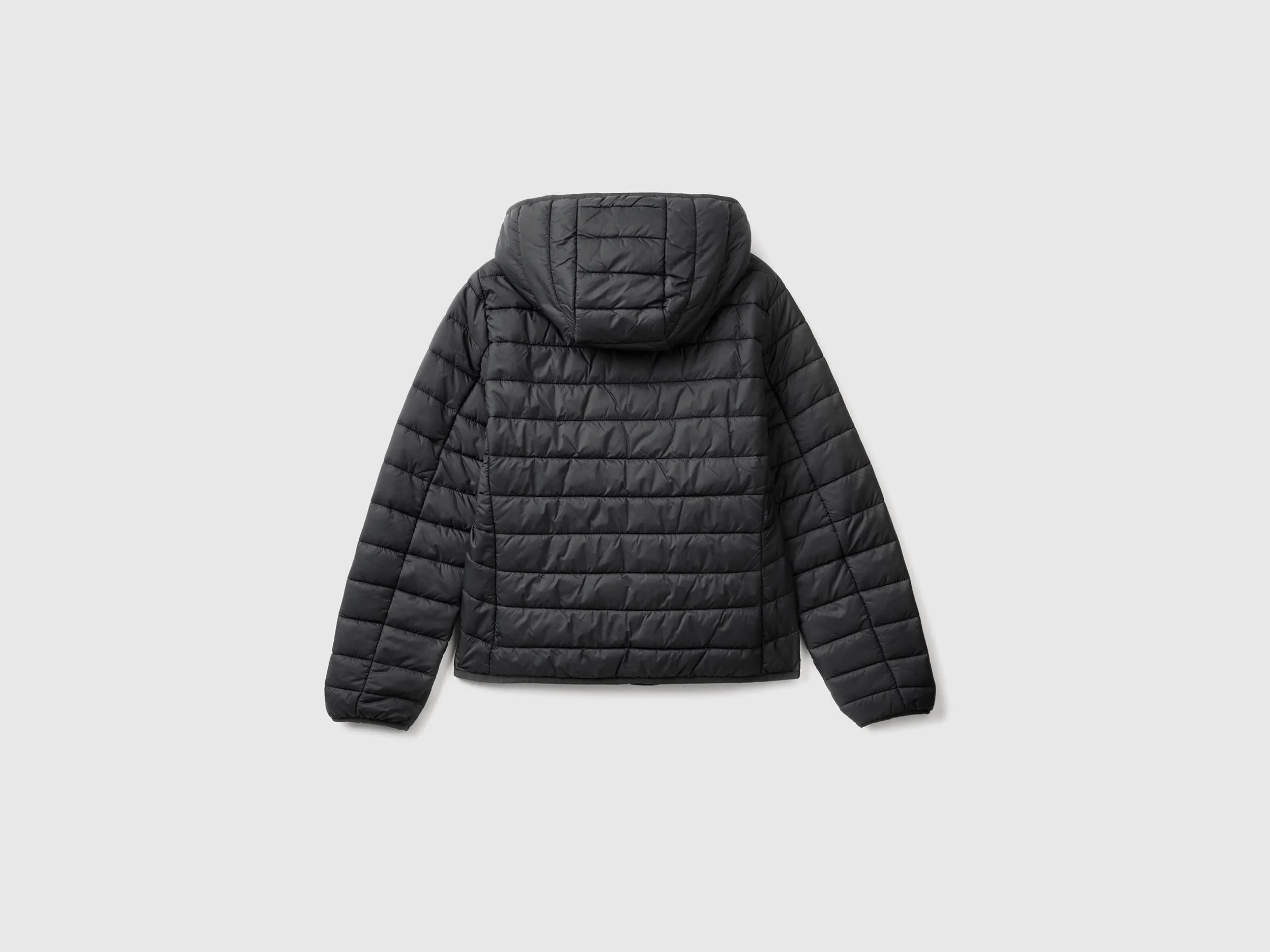 Puffer jacket with recycled wadding - Black | Benetton