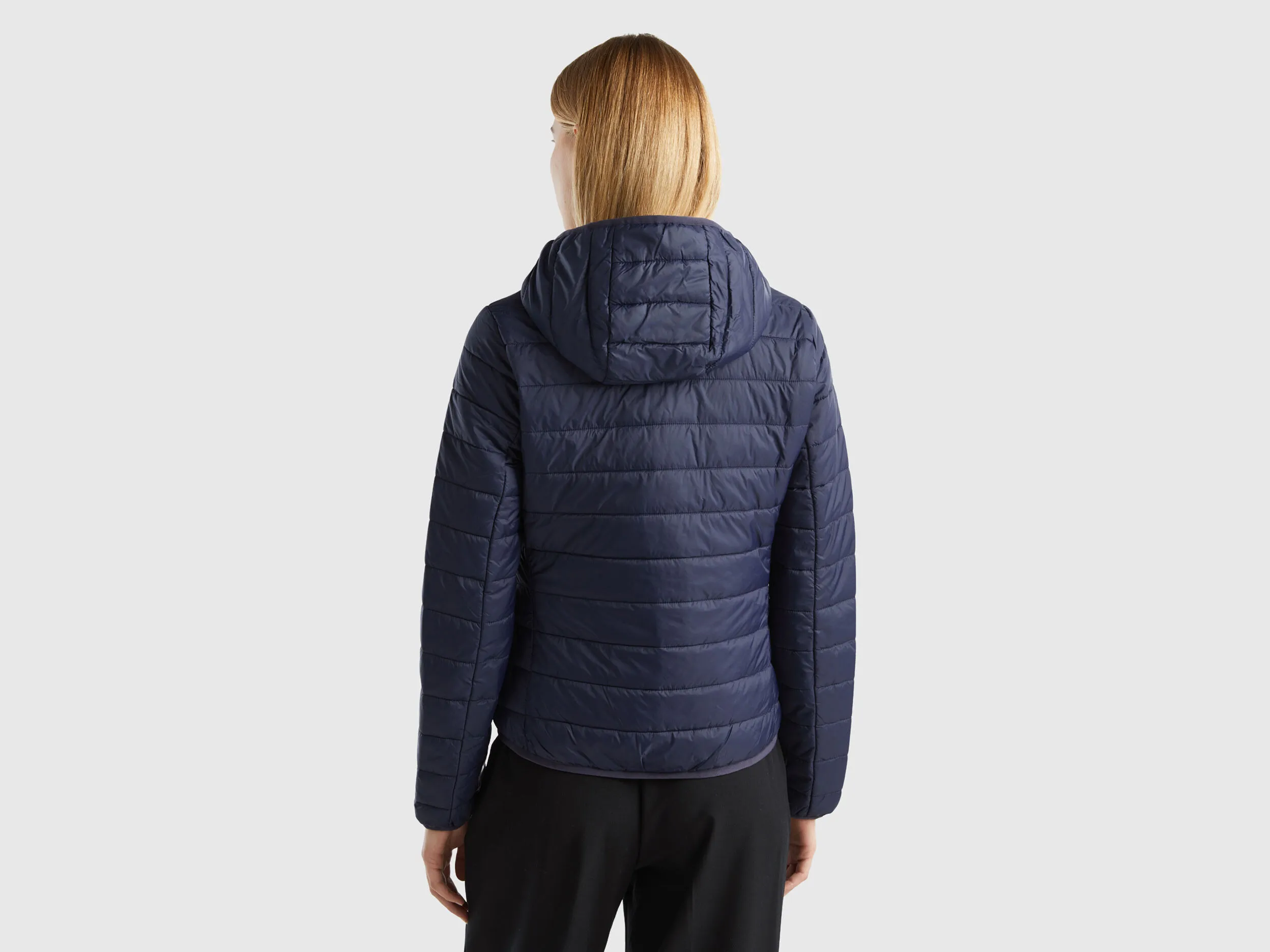 Puffer jacket with recycled wadding - Dark Blue | Benetton