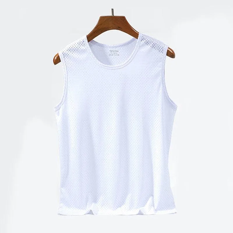 Quick-Drying Bodybuilding Tank Top - Mesh Ice Silk Material for Maximum Breathability