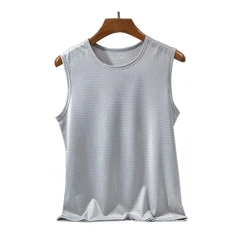 Quick-Drying Bodybuilding Tank Top - Mesh Ice Silk Material for Maximum Breathability