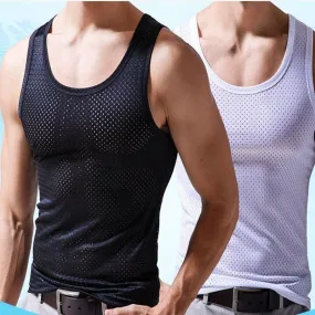 Quick-Drying Bodybuilding Tank Top - Mesh Ice Silk Material for Maximum Breathability