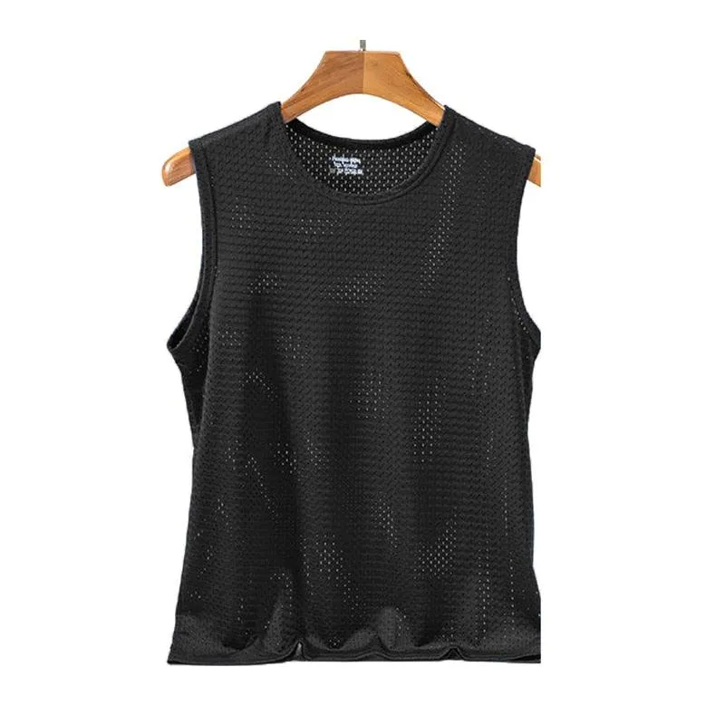 Quick-Drying Bodybuilding Tank Top - Mesh Ice Silk Material for Maximum Breathability