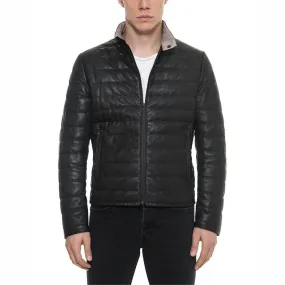 Quilted Leather Jacket Black