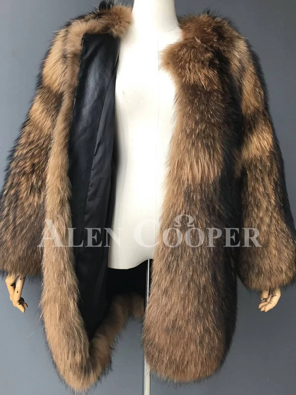 real raccoon fur winter outerwear for women