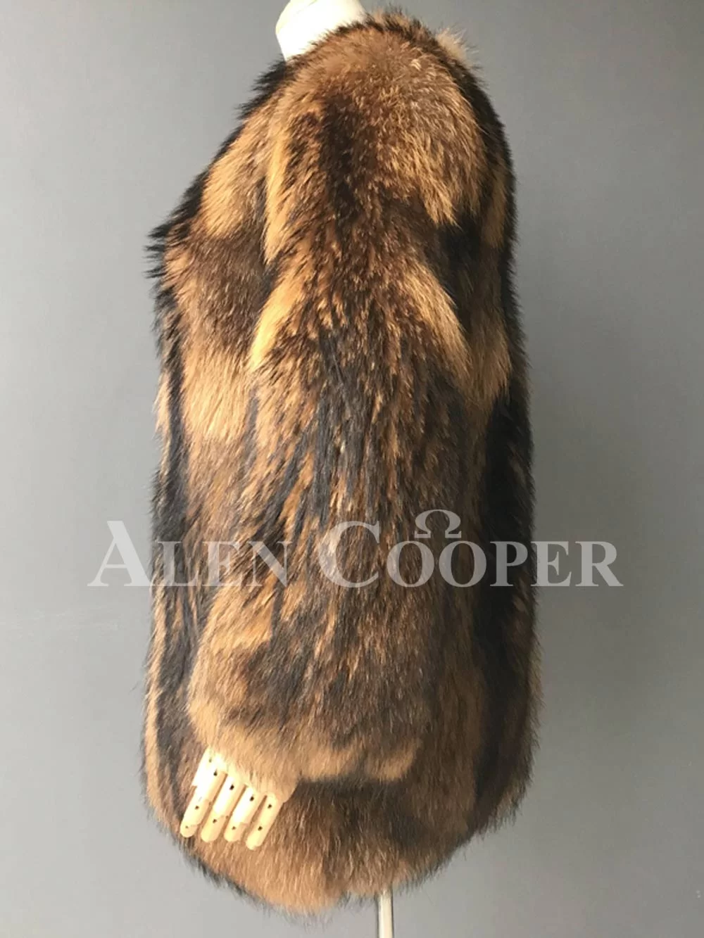 real raccoon fur winter outerwear for women