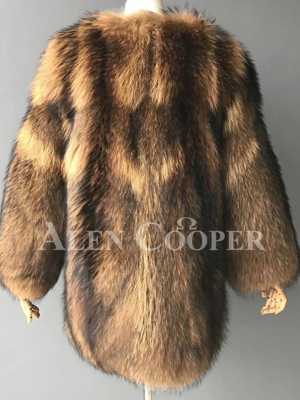 real raccoon fur winter outerwear for women