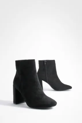 Round Toe Block Heel Ankle Boots