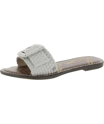 Sam Edelman Gabriela Womens Leather Basketweave Slide Sandals