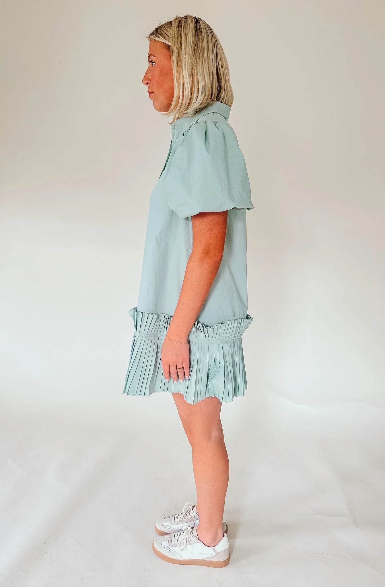 SANTA MONICA PLEATED HEM DRESS