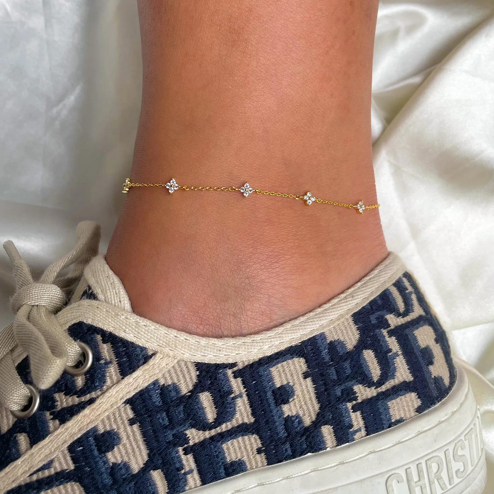 Shimmer Blossom Anklet