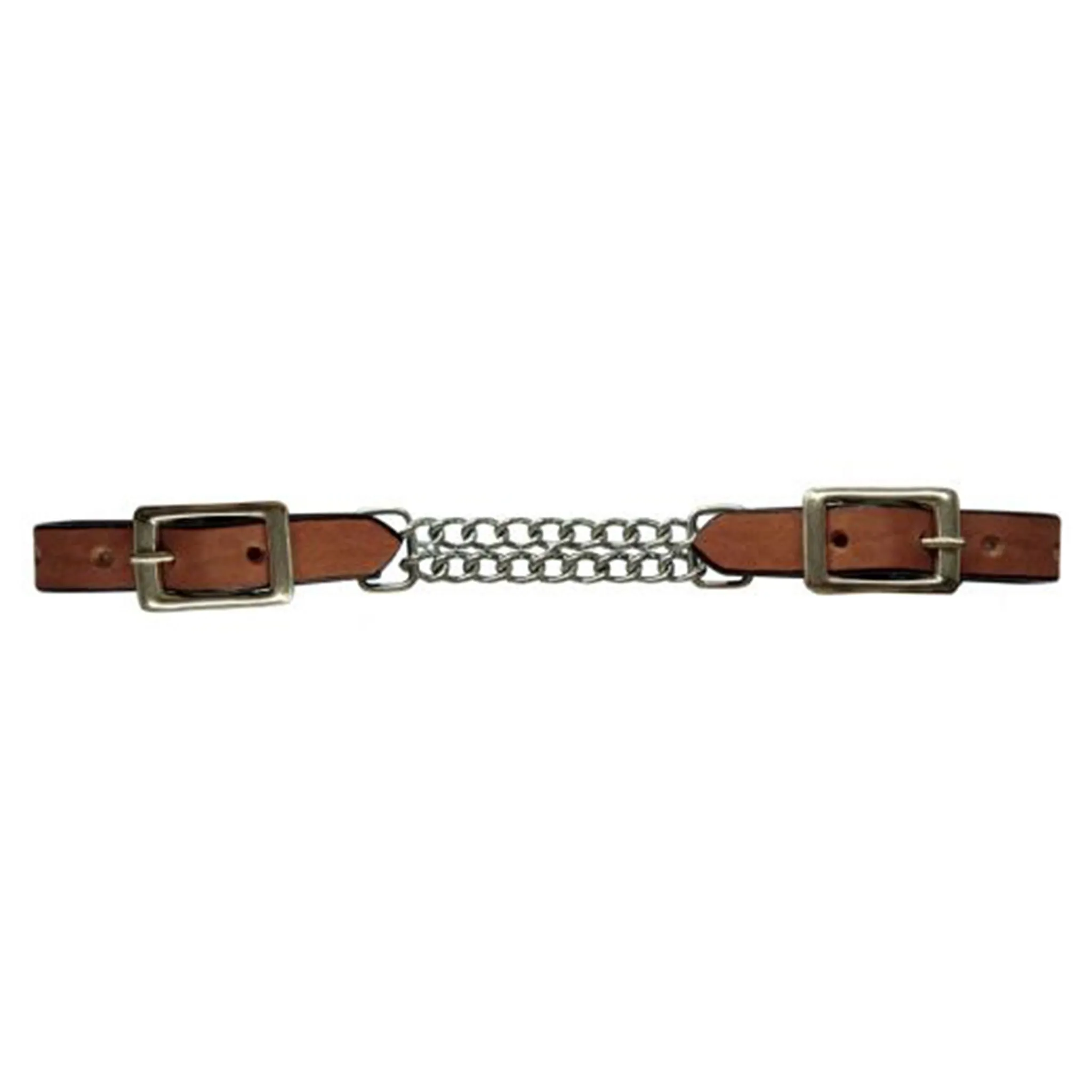 Showman Leather Curb With Double Chain