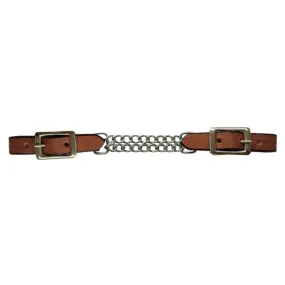 Showman Leather Curb With Double Chain