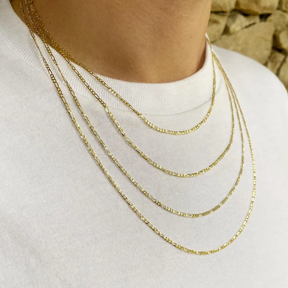 Solid Gold Figaro Chain