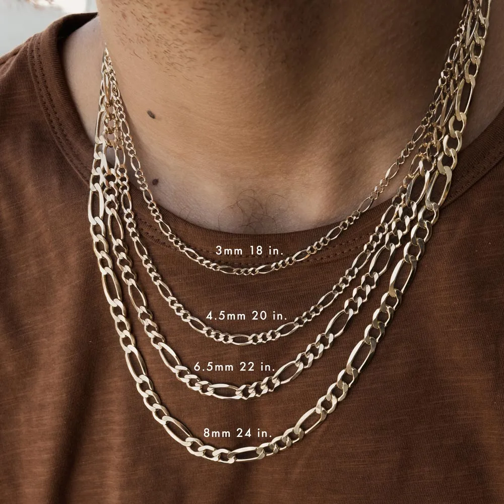 Solid Gold Figaro Chain