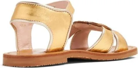 Sophia Webster Mini Amora heart-patch leather sandals Gold