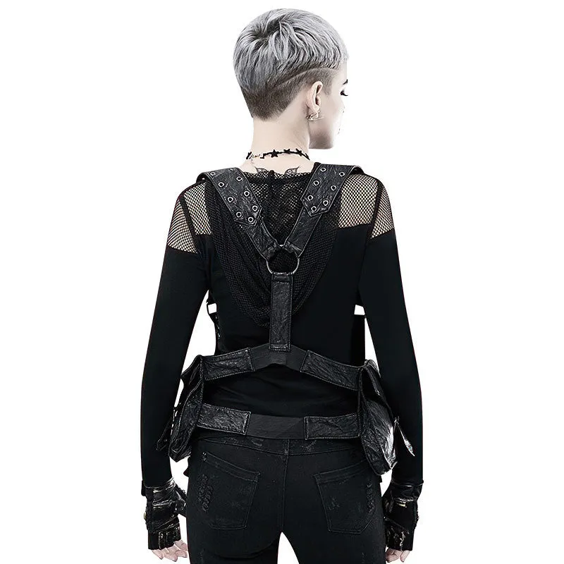 Steampunk Shoulder Waist Bags / Moto & Biker PU Leather Backpacks For Women