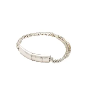 Stirling Silver Mens Bracelet, Silver