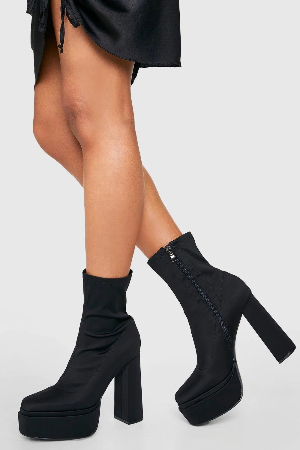 Stretch Platform Ankle Boots