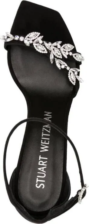 Stuart Weitzman Nudist Vow 100mm suede sandals Black