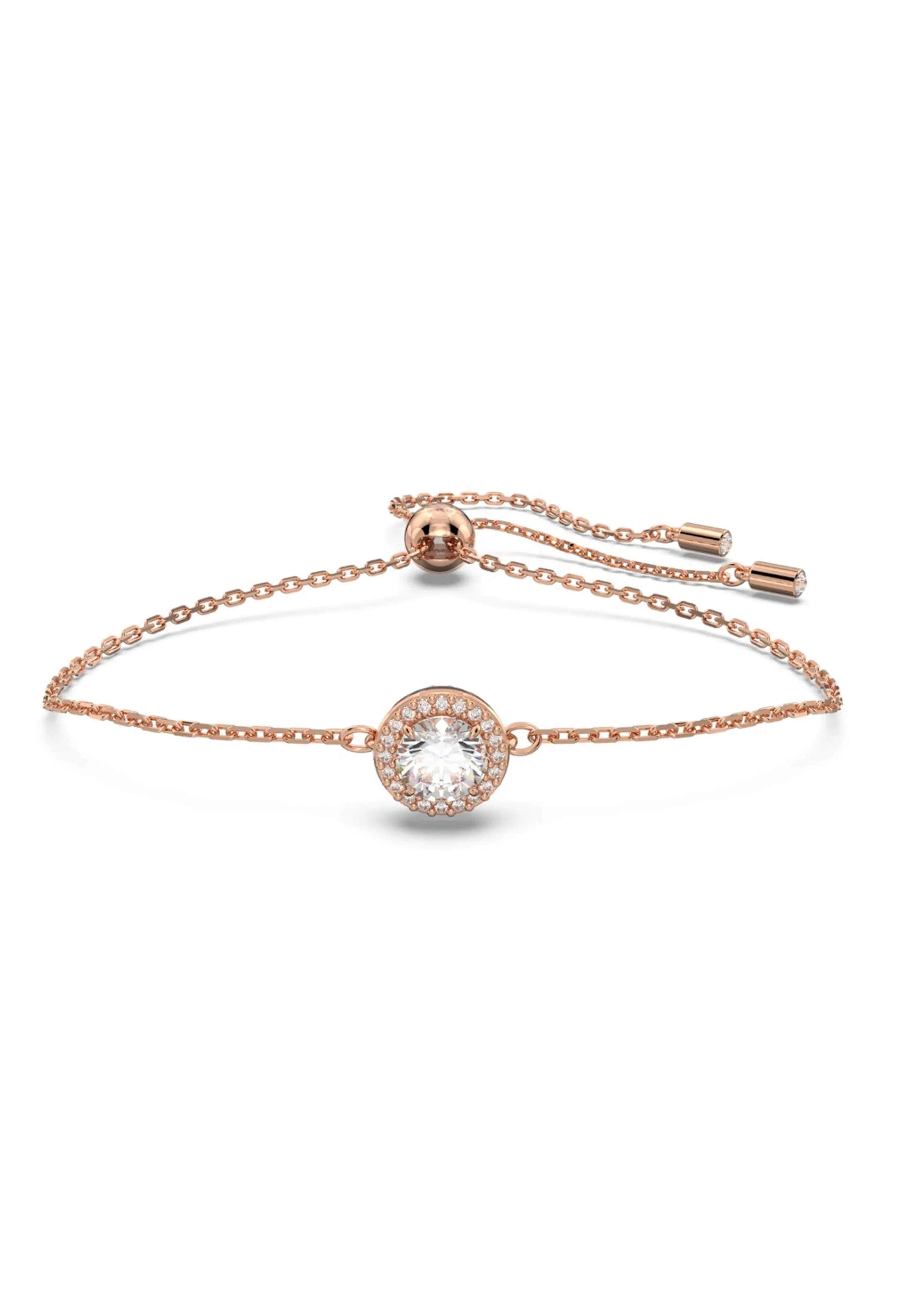 Swarovski Constella: Round Cut Pave Bracelet Rose Gold Plated