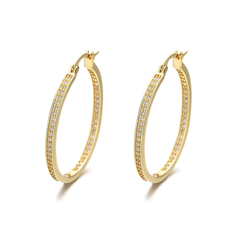 Swarovski Crystal In and Out Hoop Earrings